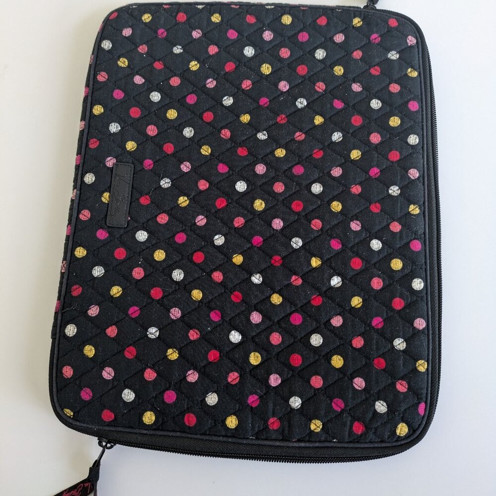 Vera Bradley Softshelll laptop sleeve fits 14" x 11"  Retired Havana Dots fabric